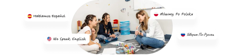 AMBH therapist working with children – services in Spanish, Polish, Russian and English